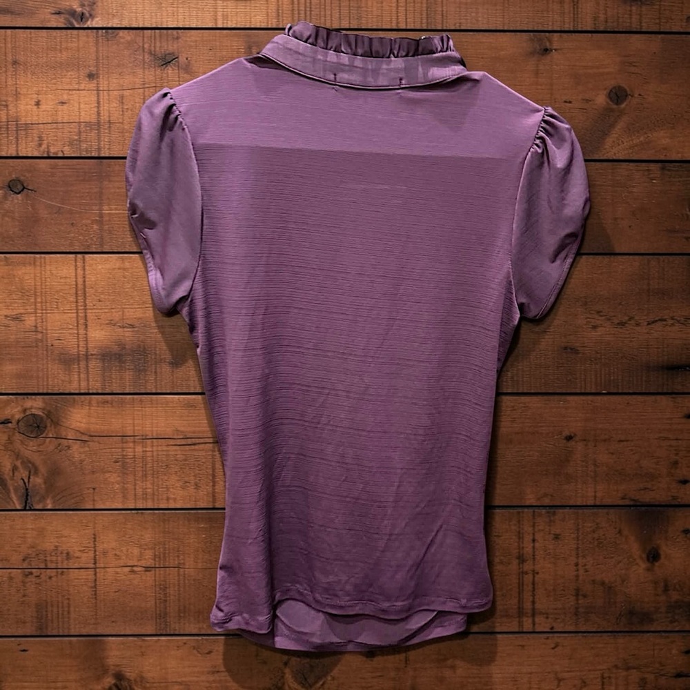 Heart soul Purple Ruffled Women's Top MEDIUM blouse - Picture 3 of 6